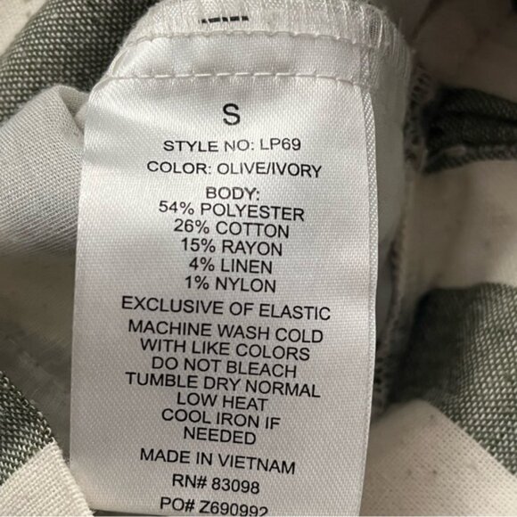 Cisono Linen Collection Striped Paperbag Waist Ankle Pants S - Picture 5 of 11